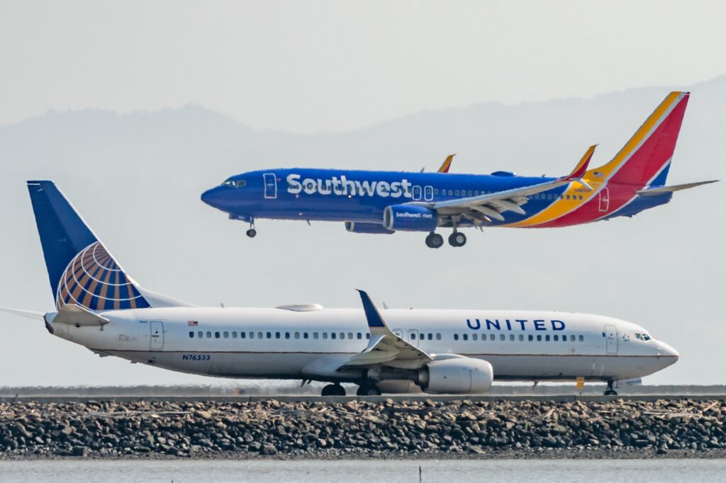Alaska Airlines, United Airlines, and Southwest Airlines aircraft were involved in an incident at San Francisco International Airport SFO