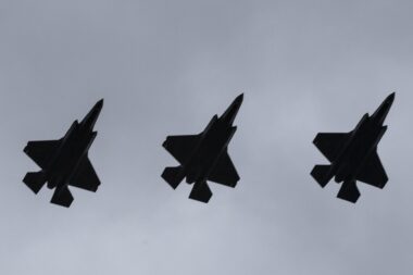 United States Air Force F-35A fighters flying in formation