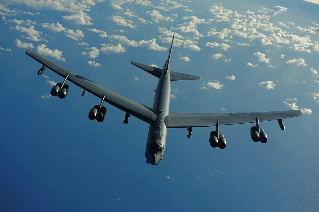 US Air Force B 52 flies a mission in support of Rim of the Pacific 2010 multinational exercises over the Pacific Ocean