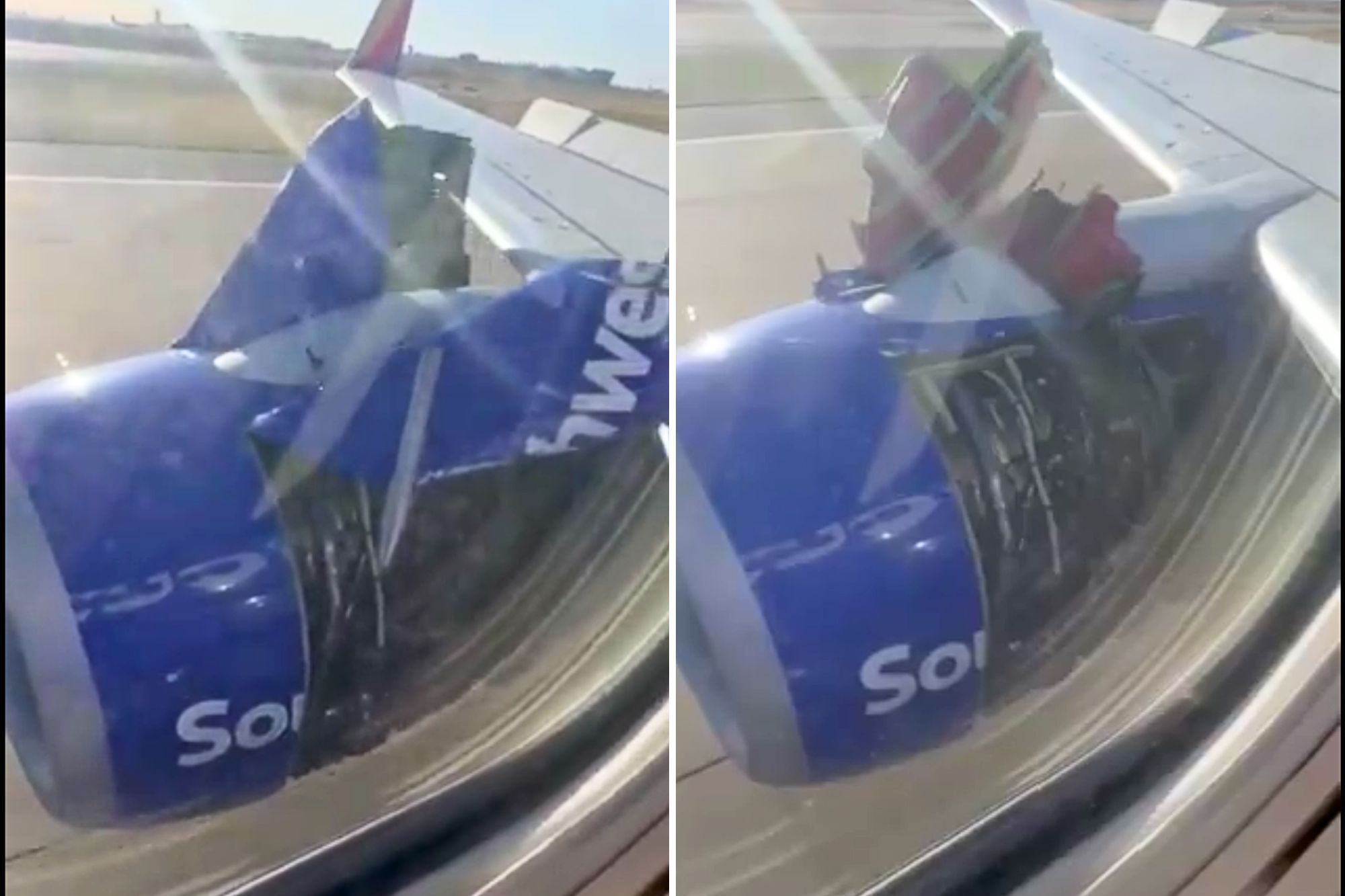 Southwest B737 engine cover rips off during takeoff video AeroTime