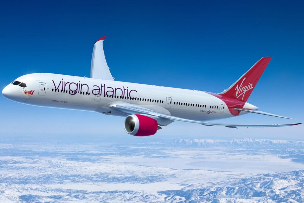 A Virgin Atlantic Boeing 787 Dreamliner aircraft flying