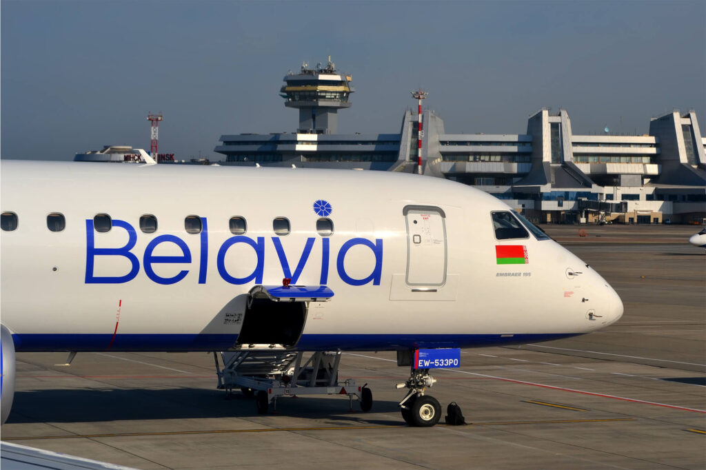 A Belavia aircraft parked in Minsk