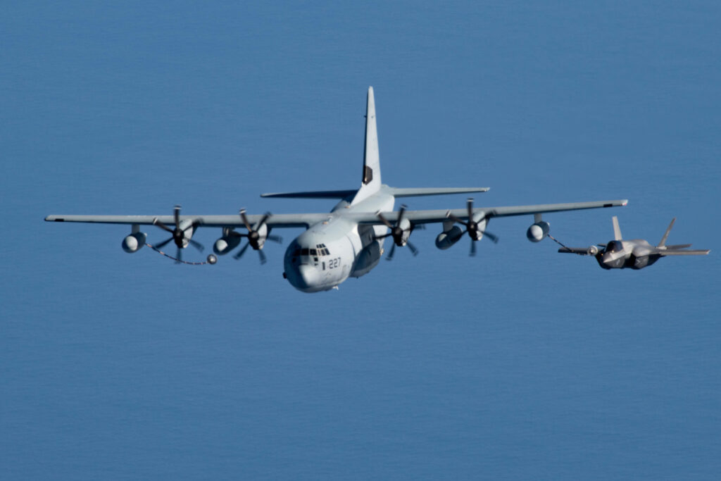 a us marine corps kc 130j and an f 35bjpg a_us_marine_corps_kc-130j_and_an_f-35b.jpg