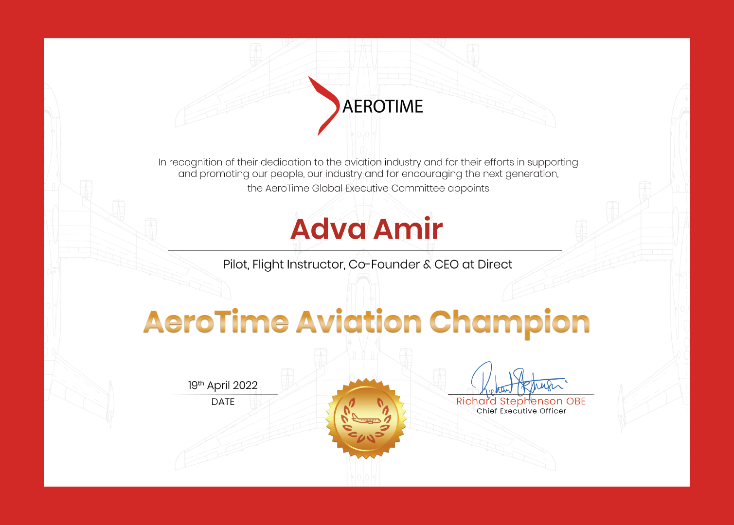 Adva Amir, AeroTime Aviation Champion