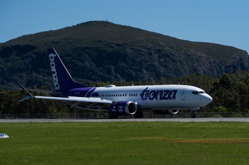 Bonza airlines aircraft called Bazza