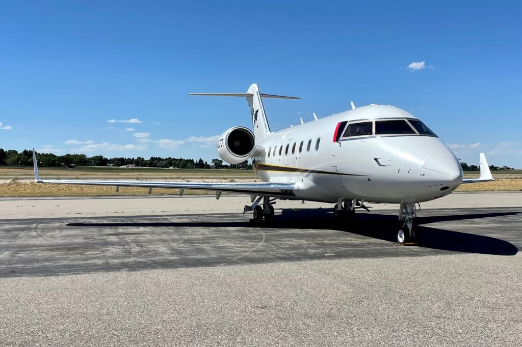 Bombardier private jet which is a part of the business aviation industry