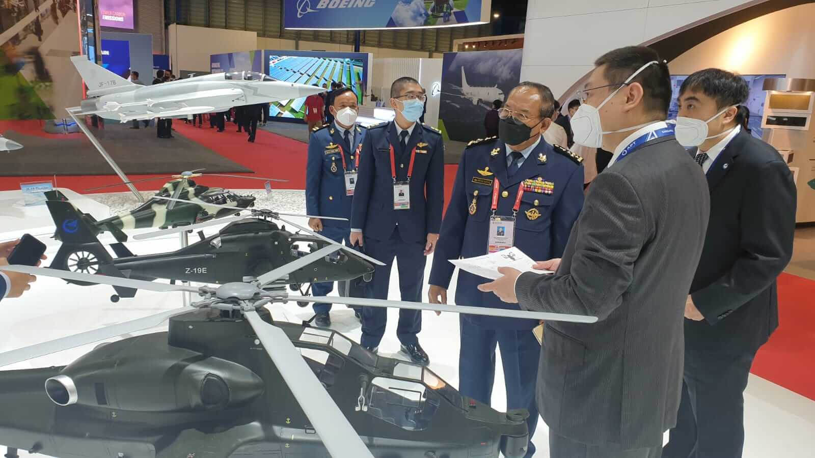 cambodia air force general inspects a Harbin Z-19e helicopter