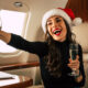 Christmas inside the plane