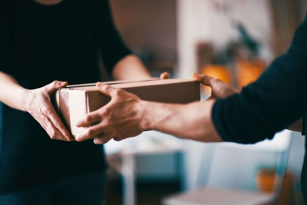delivering a parcel delivering a parcel