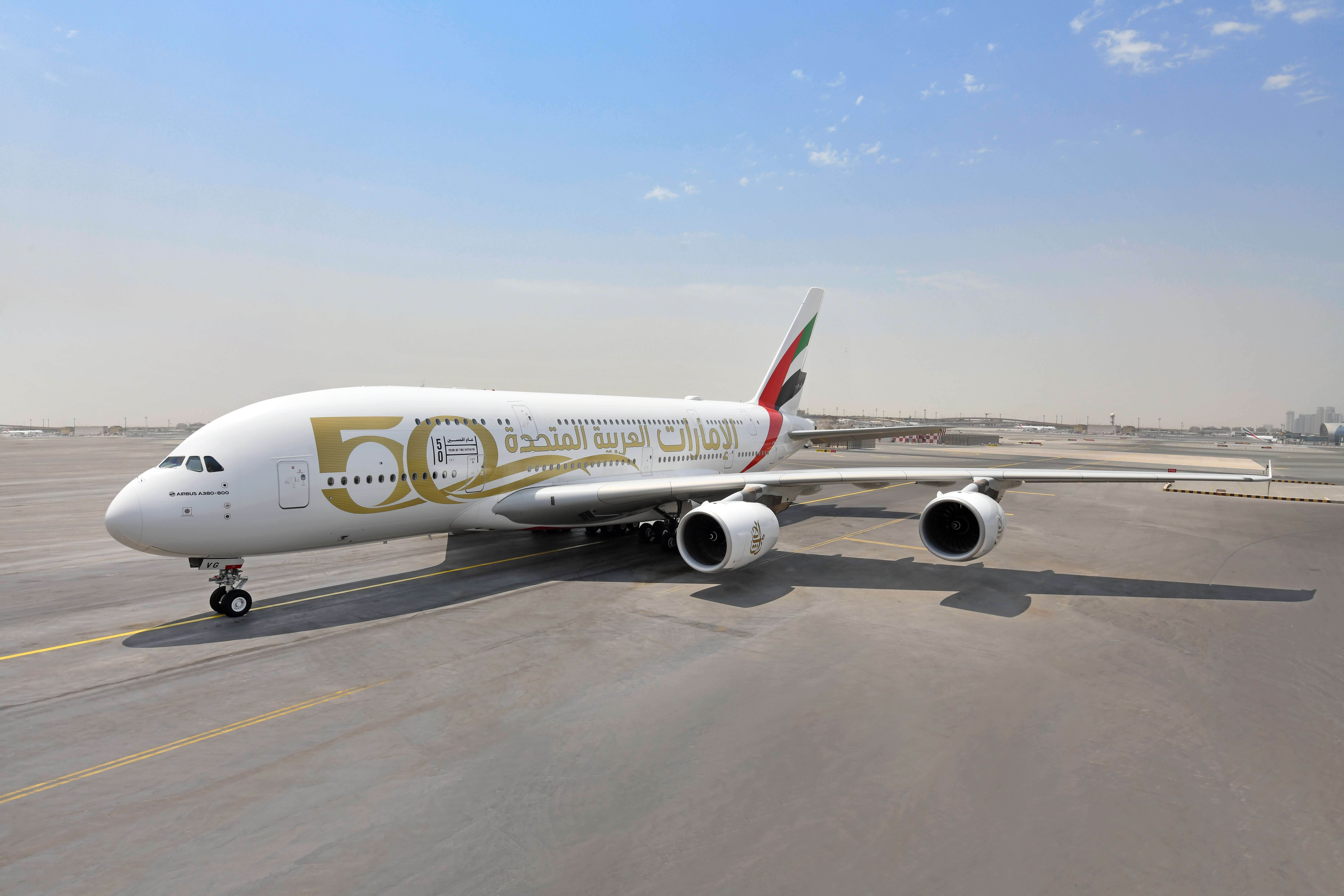 Emirates 50 livery A380 2