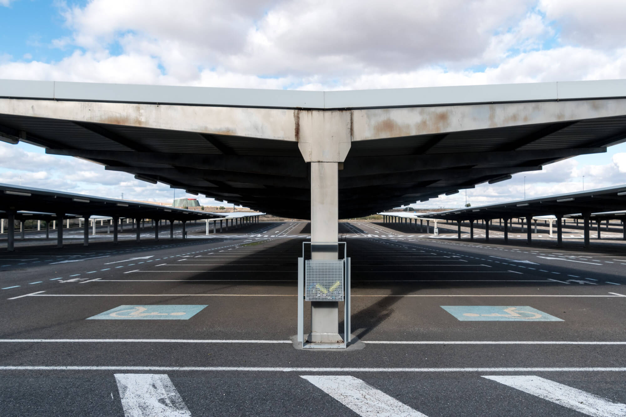 empty parking lot at ciudad real in spain