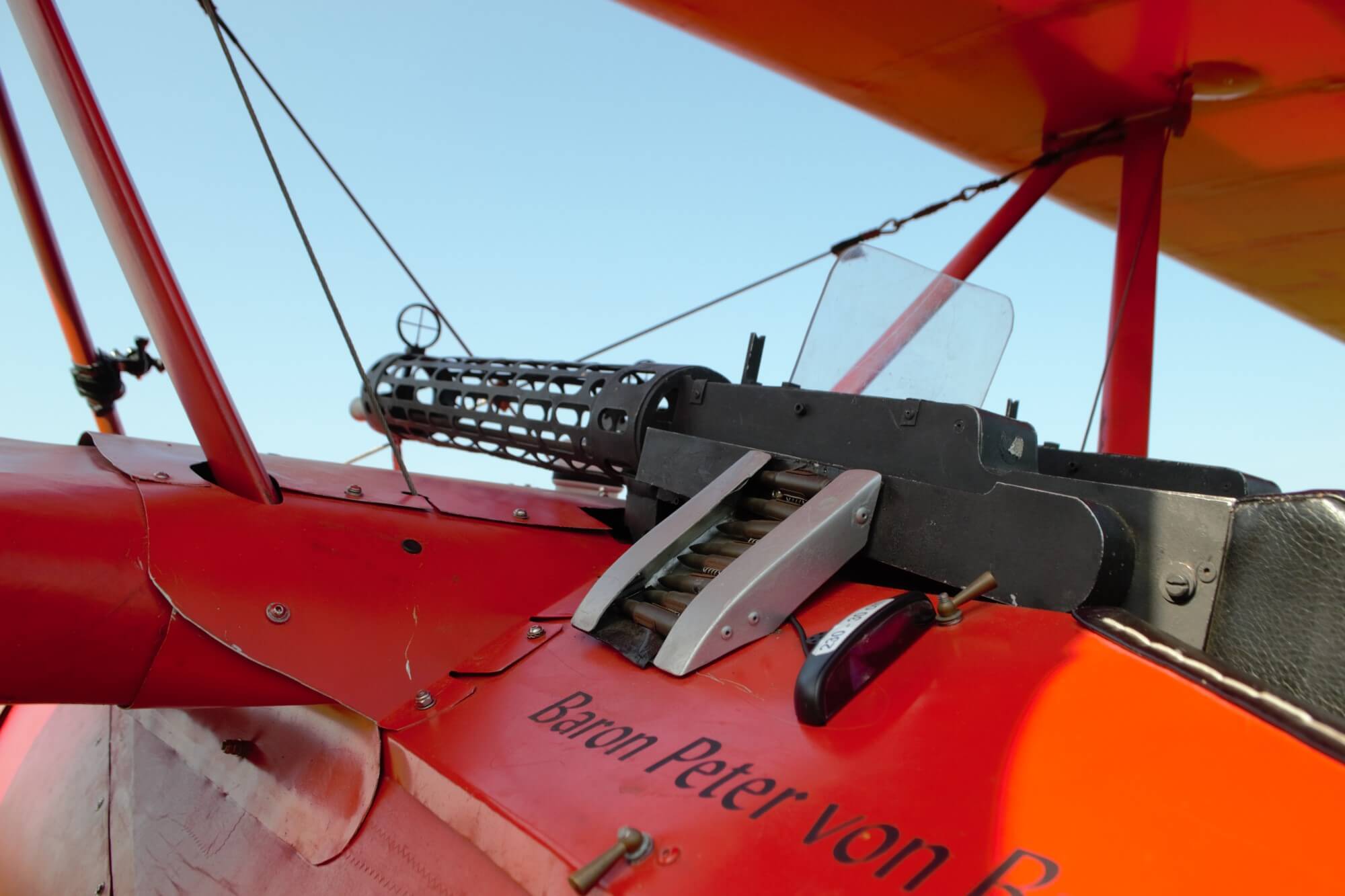 The gun and bullet seen on Peter Brueggemann's replica triplane