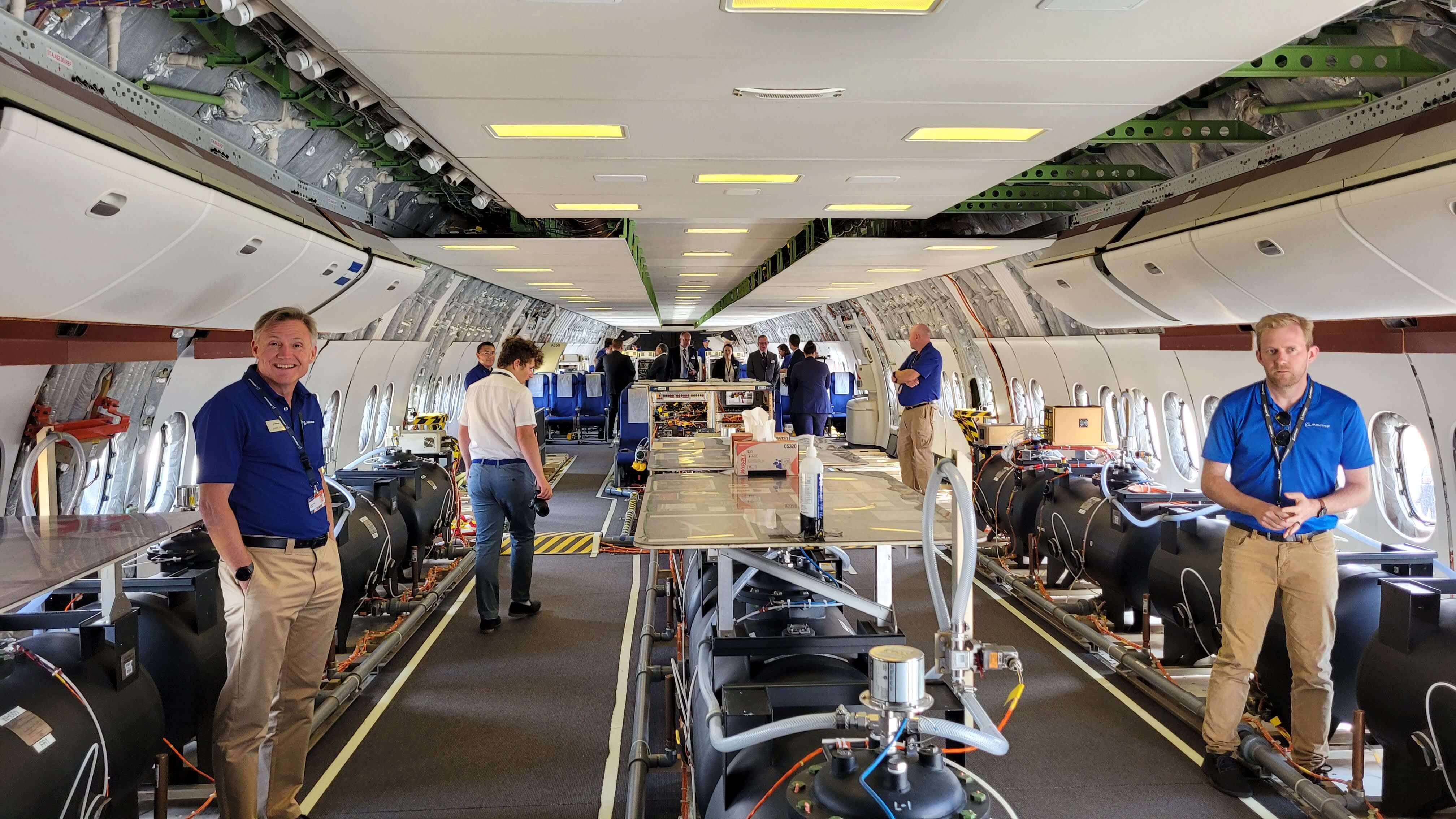 Interior of 777X test aircraft at Farnborough
