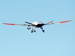 MQ 25 T1 Stingray test aircraft takes off