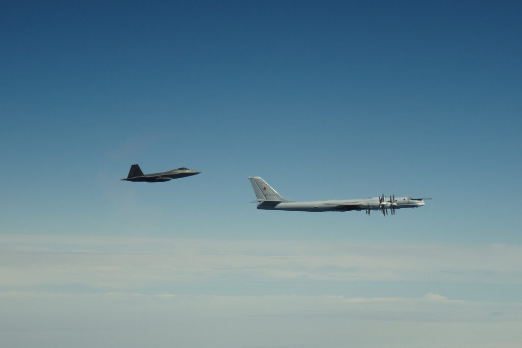 norad f 22 intercepts russian tu 95 near alaskajpg norad_f-22_intercepts_russian_tu-95_near_alaska.jpg
