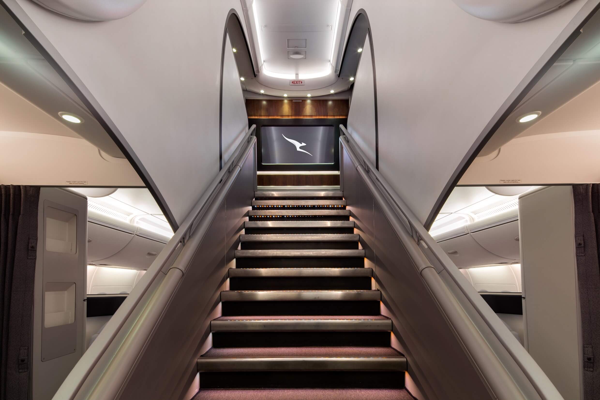 qantas a380 upper deck staircase