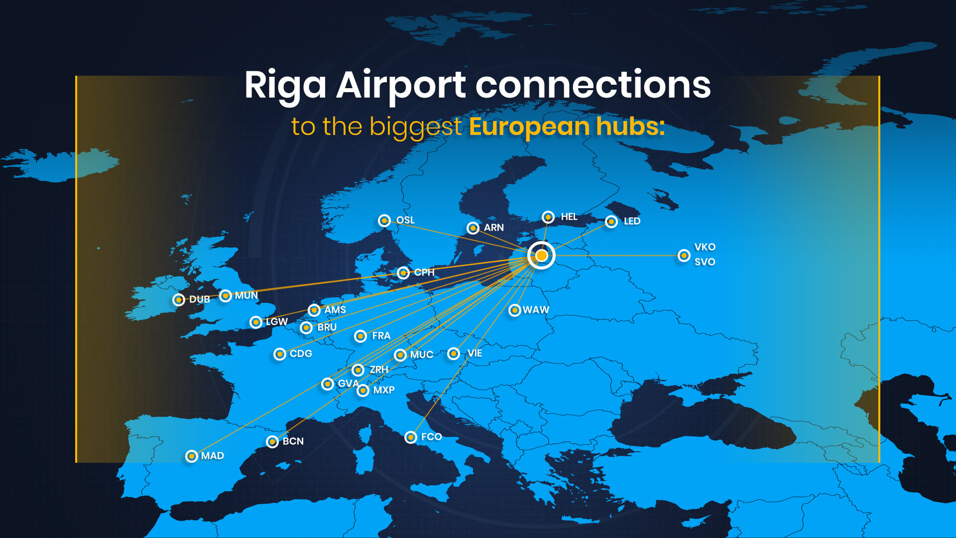 Riga International Airport RIX connection map