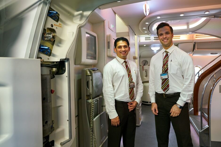 Male cabin crew members