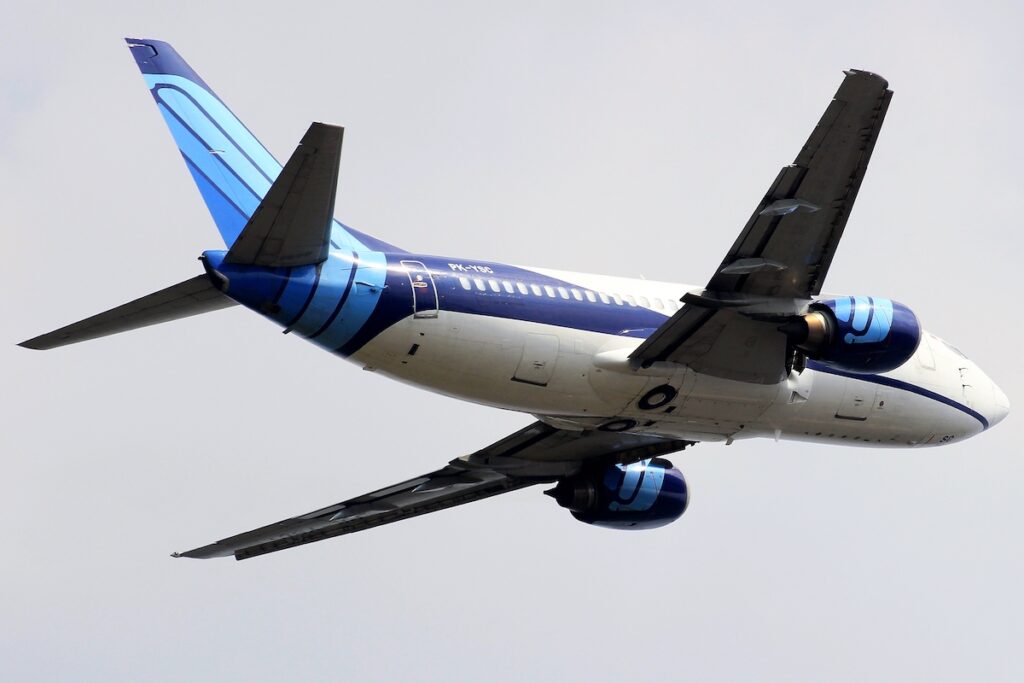 JakartaIndonesia 2021TriganaAirBoeing737 500Pk yscAt Jakarta Indonesia 2021 Trigana Air Boeing 737 500 PK YSC at Halim Perdanakusuma International Airport