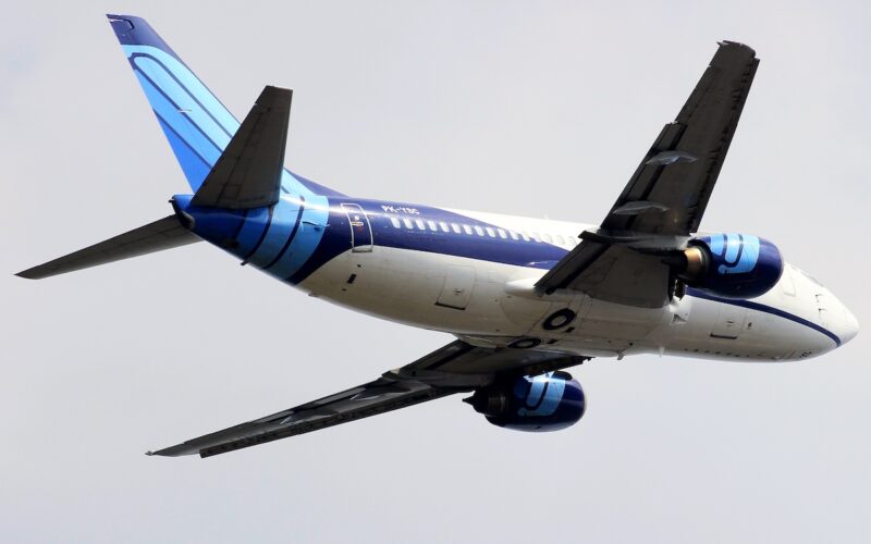 Jakarta, Indonesia - 2021: Trigana Air Boeing 737-500 PK-YSC at Halim Perdanakusuma International Airport -