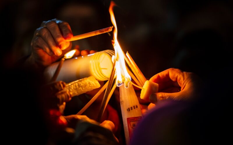 Holy,Fire,Ceremony,From,Jerusalem.,Pilgrims,Come,To,Holy,Sepulchre