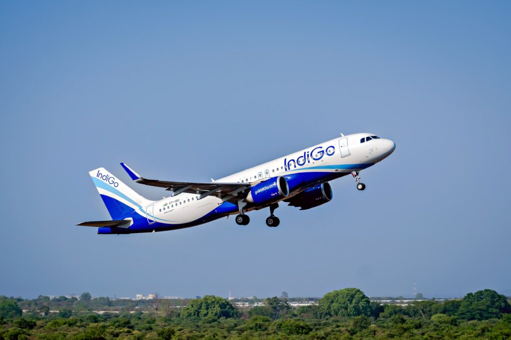 NagpurMaharashtraIndia june12th2023IndigoFlightTakesOffFrom Nagpur,,Maharashtra,,India-june,12th,,2023:,Indigo,Flight,Takes,Off,From
