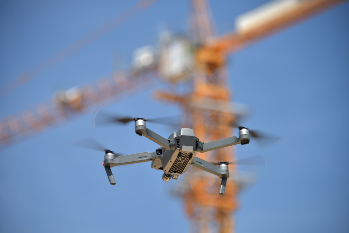 A,Drone,Flying,Over,The,Construction,Site
