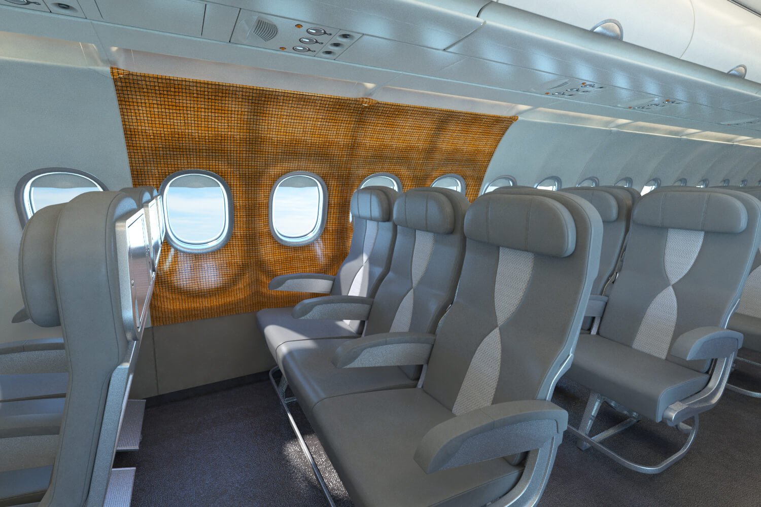 rendering of aircraft sidewall panel made from AeroFLAX