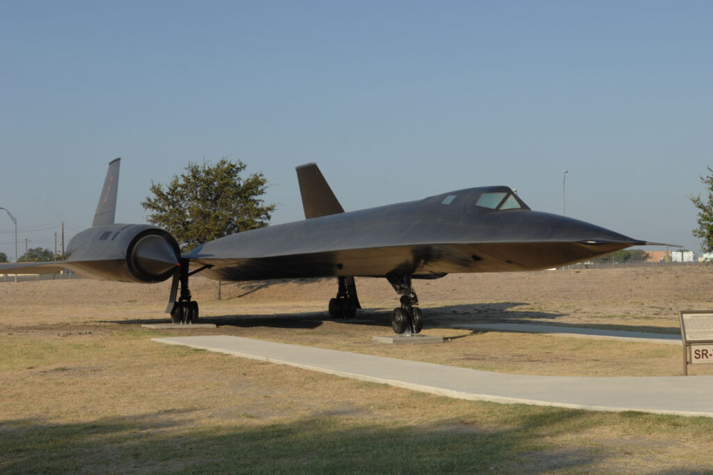 SR-71 "Blackbird" Cold War Spy plane on static display at Lackland