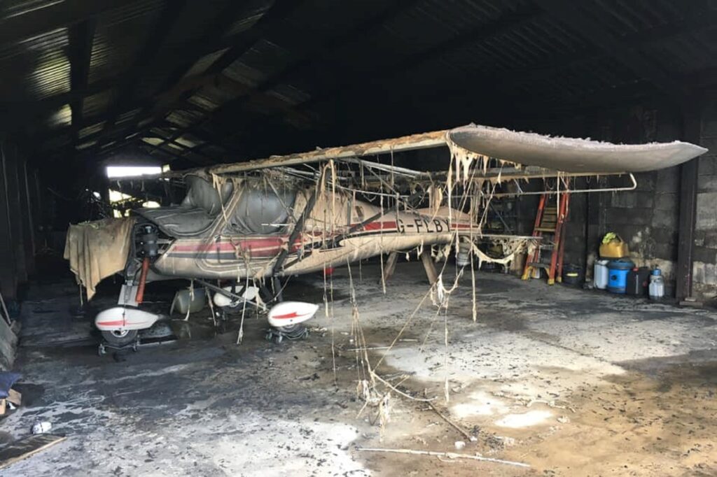 suspected arson hangar fire
