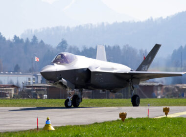 The Lockheed Martin F-35 fighter jet in Switzerland
