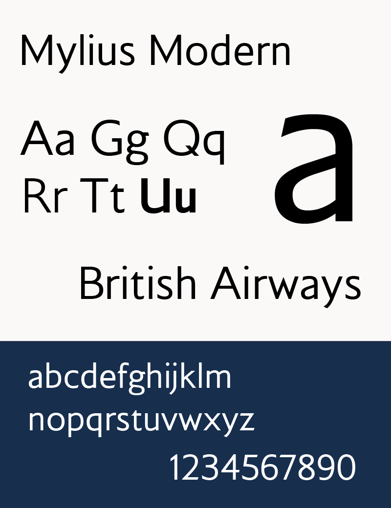 mylius modern typeface sample aerotime news